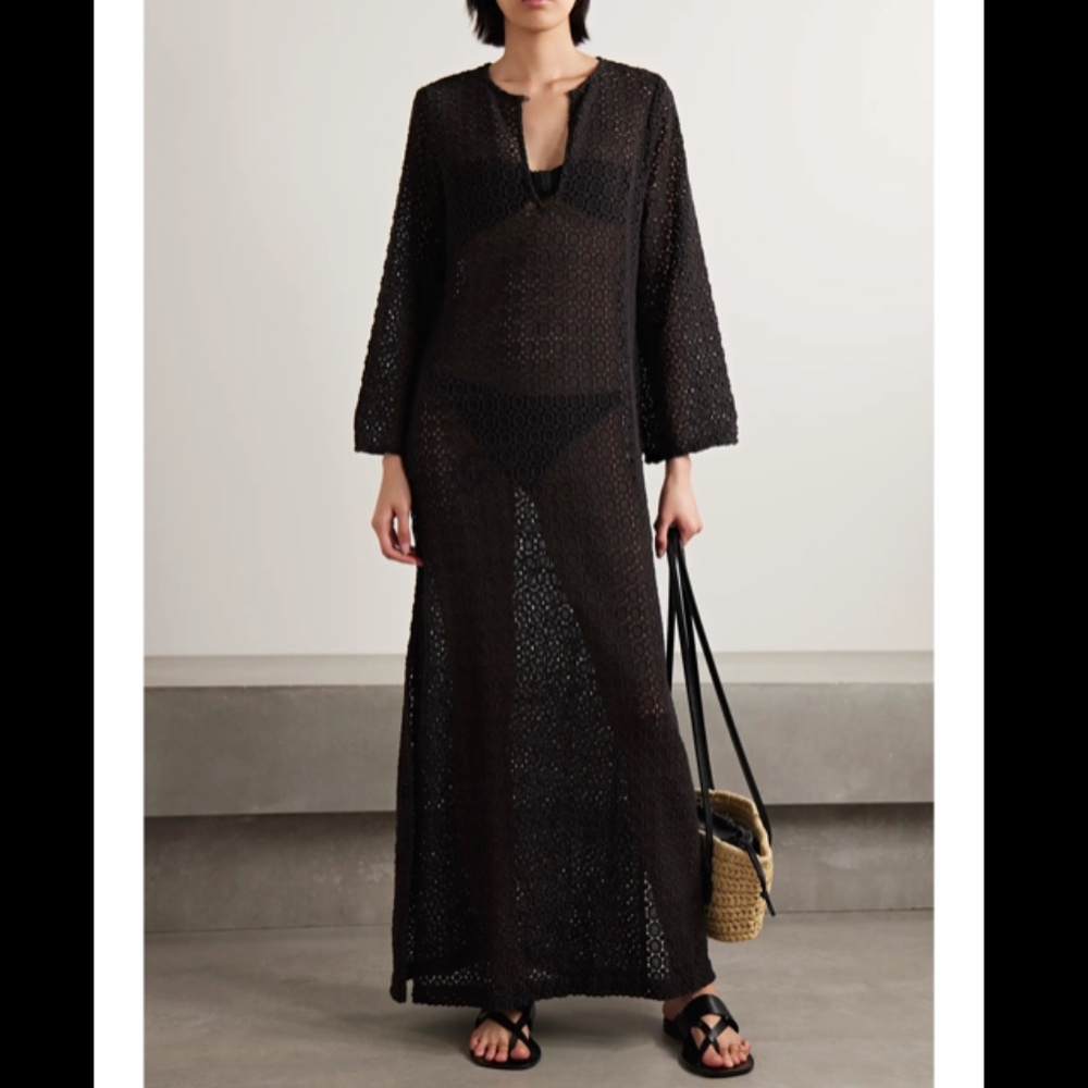 Nili Lotan Della Crocheted Cotton Midi Dress
